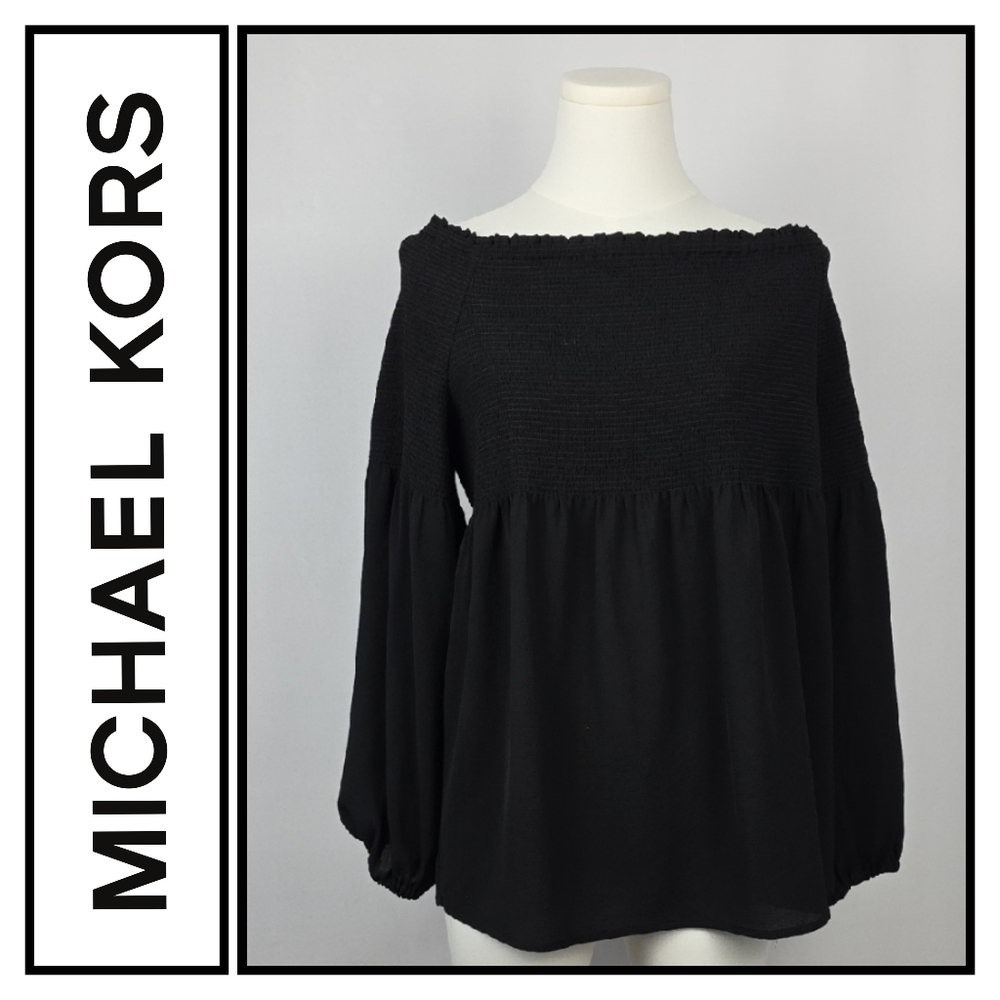 Michael Michael Kors Black Smocked Blouse – Women’s Size L